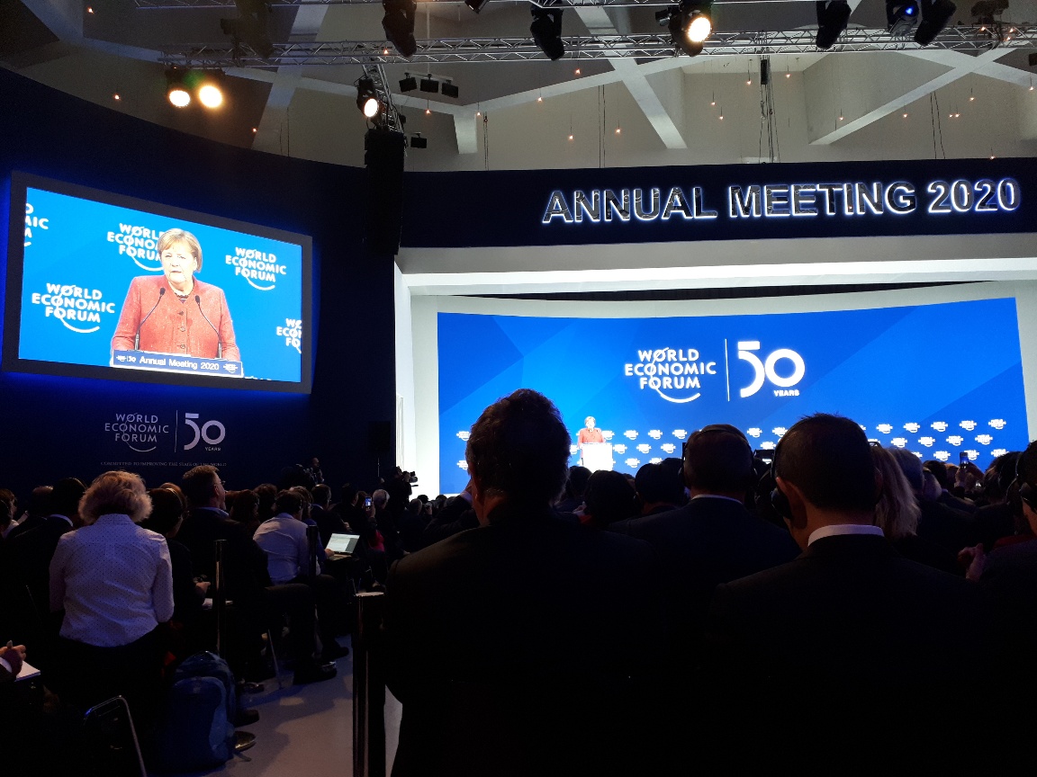 Blick auf das Publikum beim Weltwirtschaftsforum in Davos